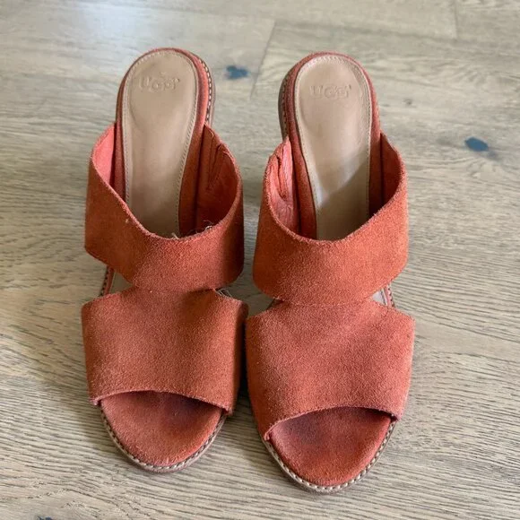 UGG Burnt Orange Heels - Size 10 - Picture 3 of 3